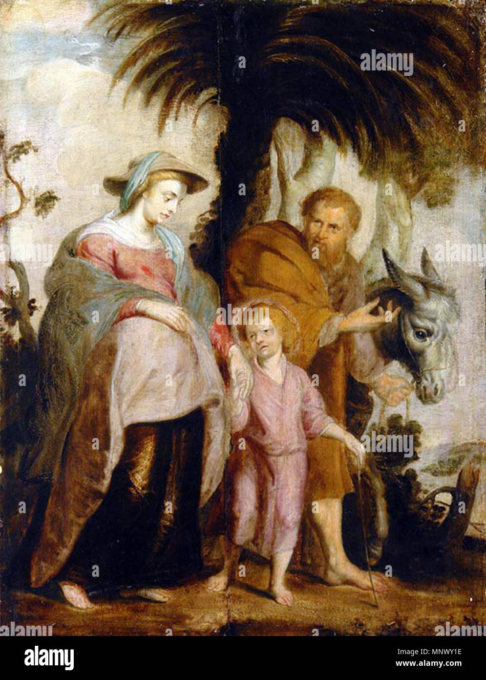 . Un croquis de retour d'Égypte. 1614. Après une anonyme imprimer par Louis XV (I), d'après une peinture de Peter Paul Rubens Rubens 1077. Croquis de retour d'Égypte (1614) Banque D'Images