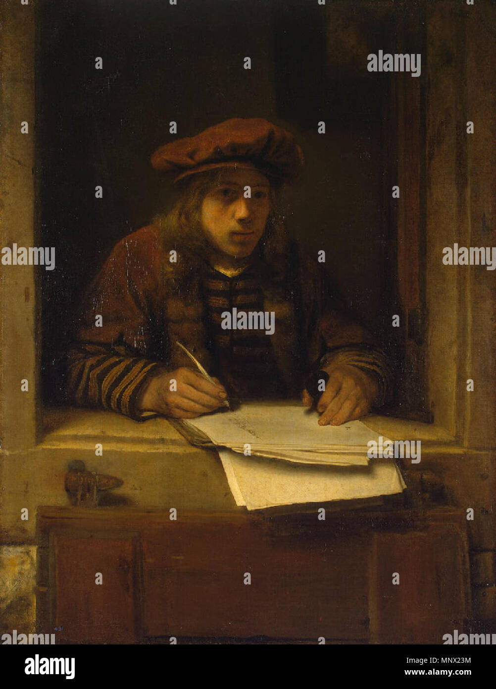 Autoportrait vers 1647. 1089 Samuel van Hoogstraten - Zelfportret Banque D'Images