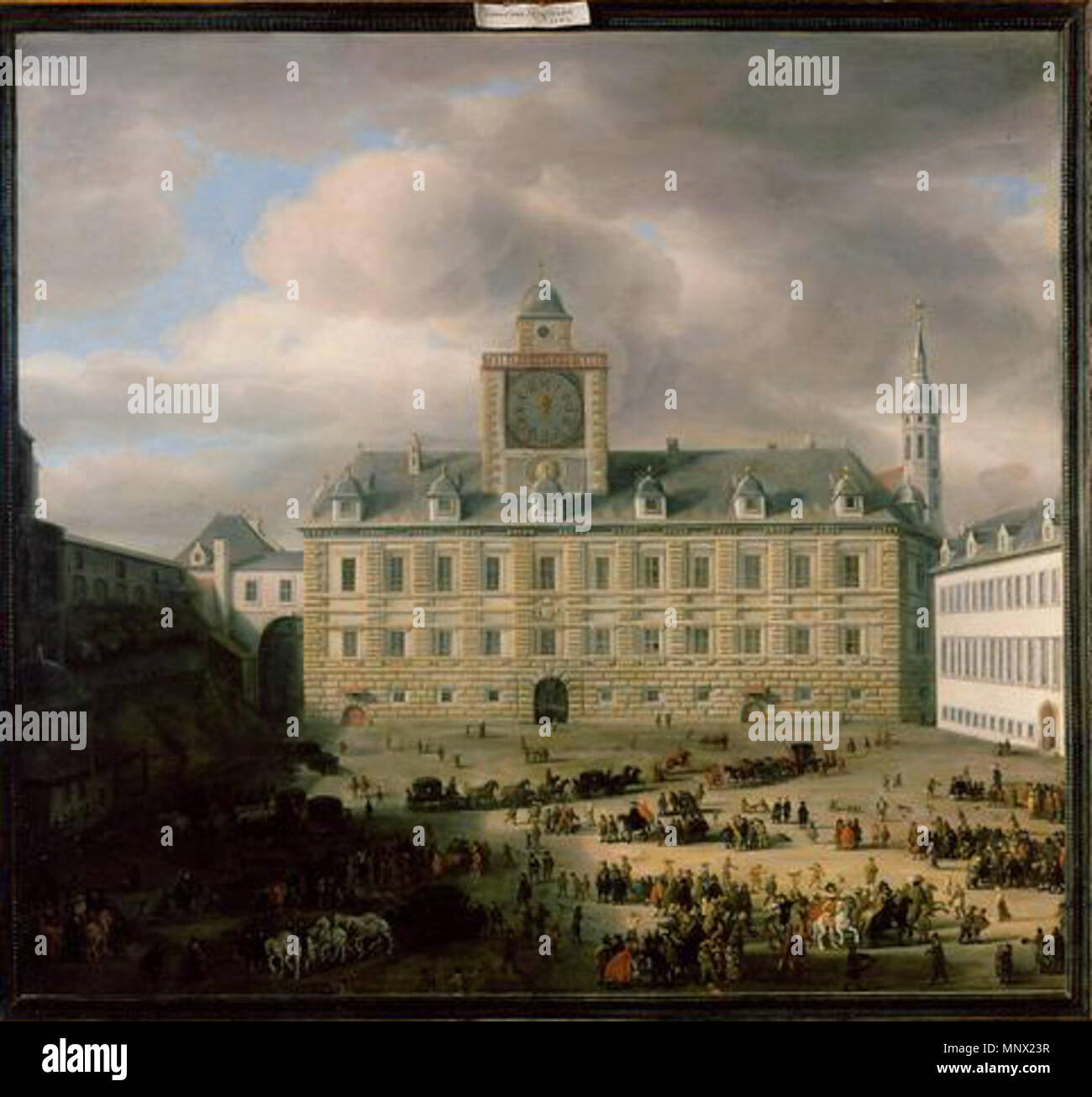 Deutsch : Der innere Burgplatz dans Wien English : Cour de la Hofburg, Vienne 1652. 1089 Samuel van Hoogstraten 001 Banque D'Images