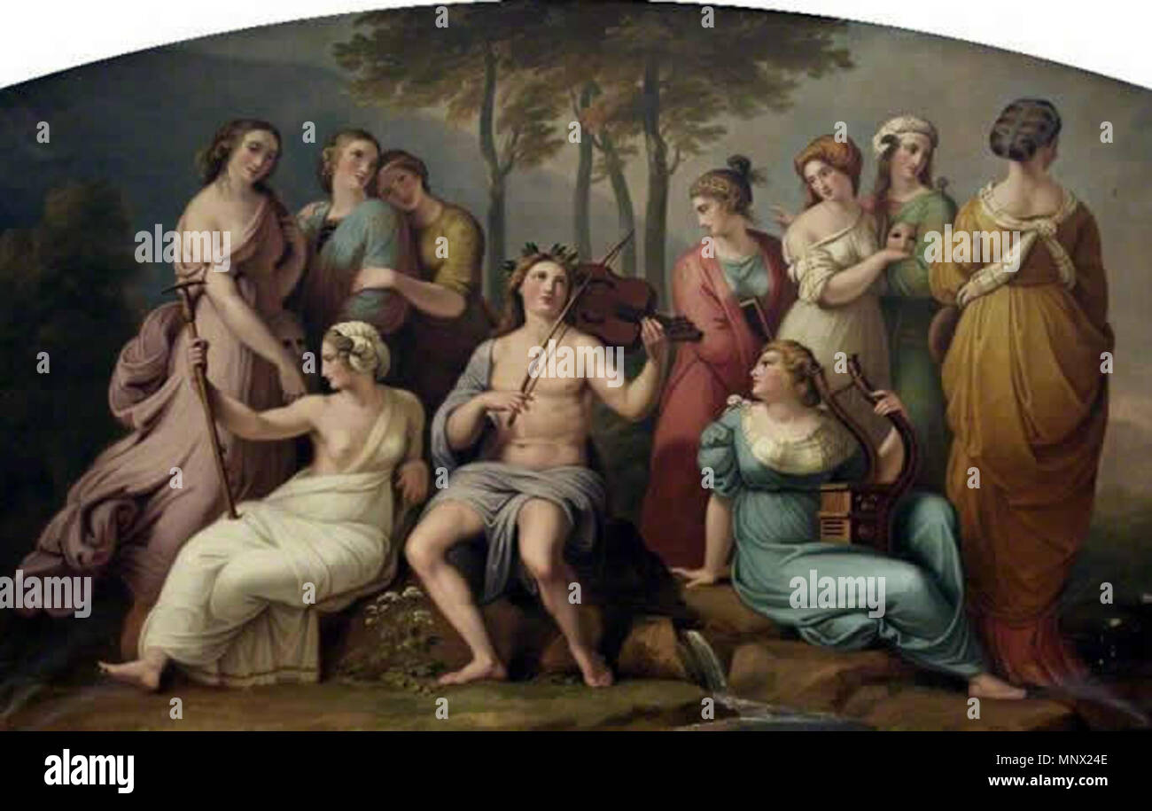 Apollon et les Muses sur Parnassus (après 1804). 1089 Samuel Woodforde - Apollon et les Muses sur Parnassus (après Raphael), 1804 Banque D'Images