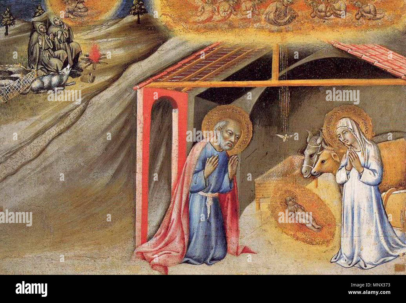 La Nativité vers 1445. 1093 Sano di Pietro - La Nativité - WGA20764 Banque D'Images