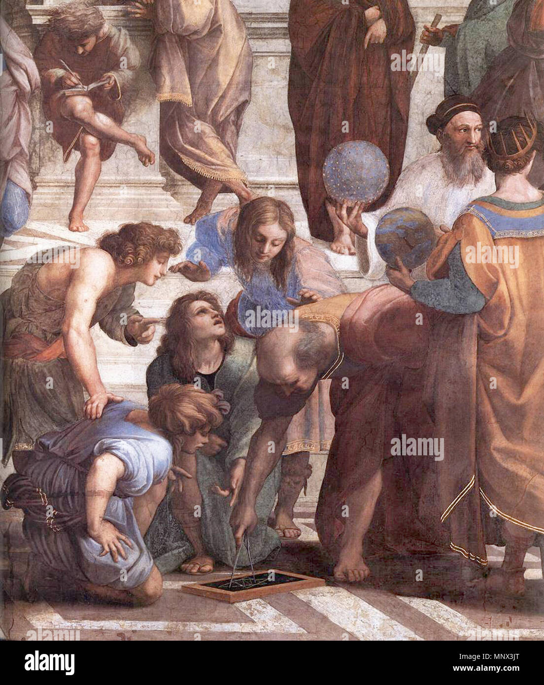 Escola de Atenas Ecole d'Athènes" 1509. 1095 Euclid 01 Sanzio Banque D'Images