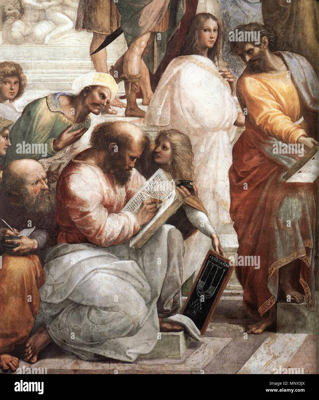 Anglais : l'École d'Athènes (Détail) 1509. 1095 Sanzio 01 Pythagore Banque D'Images