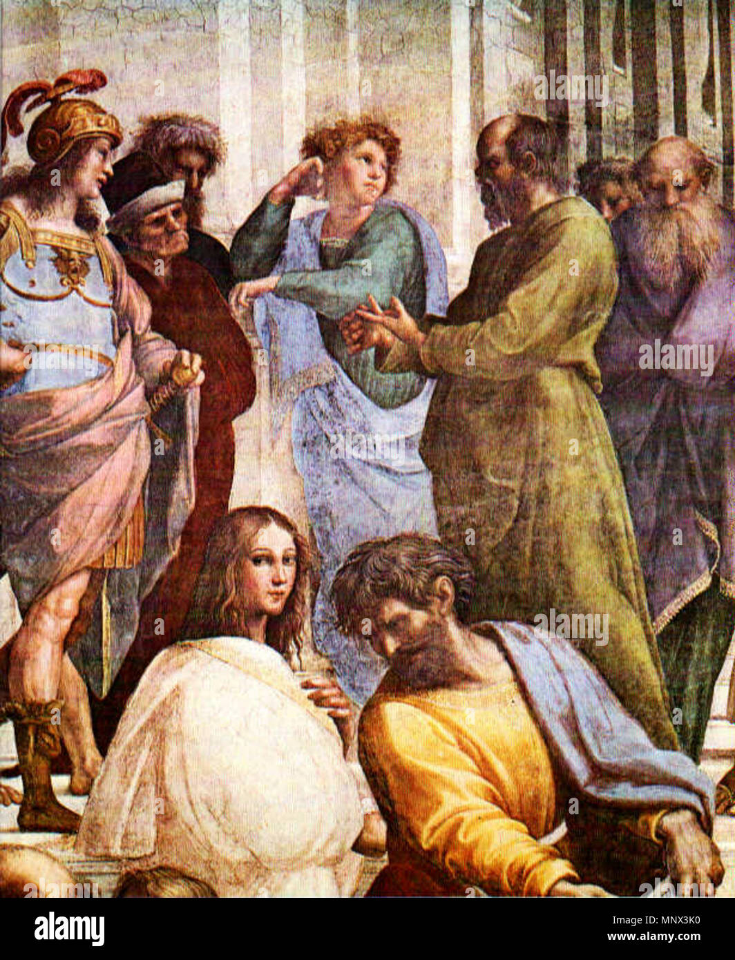 Escola de Atenas Ecole d'Athènes". Détail de l'École d'Athènes, montrant Socrate. 1509. 1095 Sanzio Socrates 01 Banque D'Images