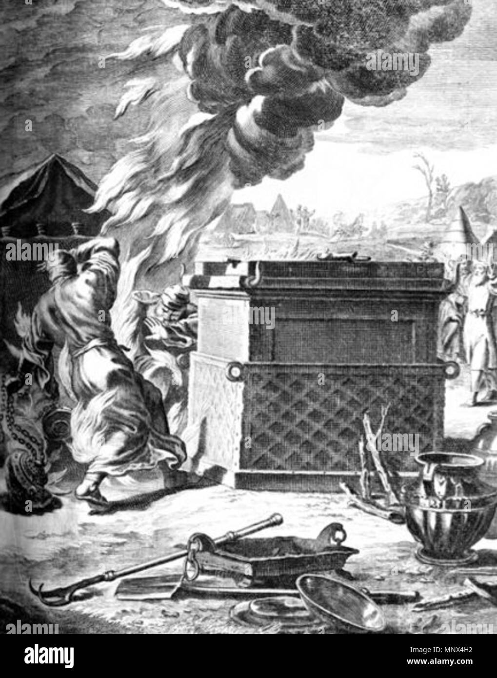 . Anglais : mort de Nadab et Abihu, par Matthias Scheits (vers 1630-vers 1700) . 1672. Matthias Scheits (vers 1630- vers 1700) 1099 Scheits la mort de Nadab et Abihu Banque D'Images