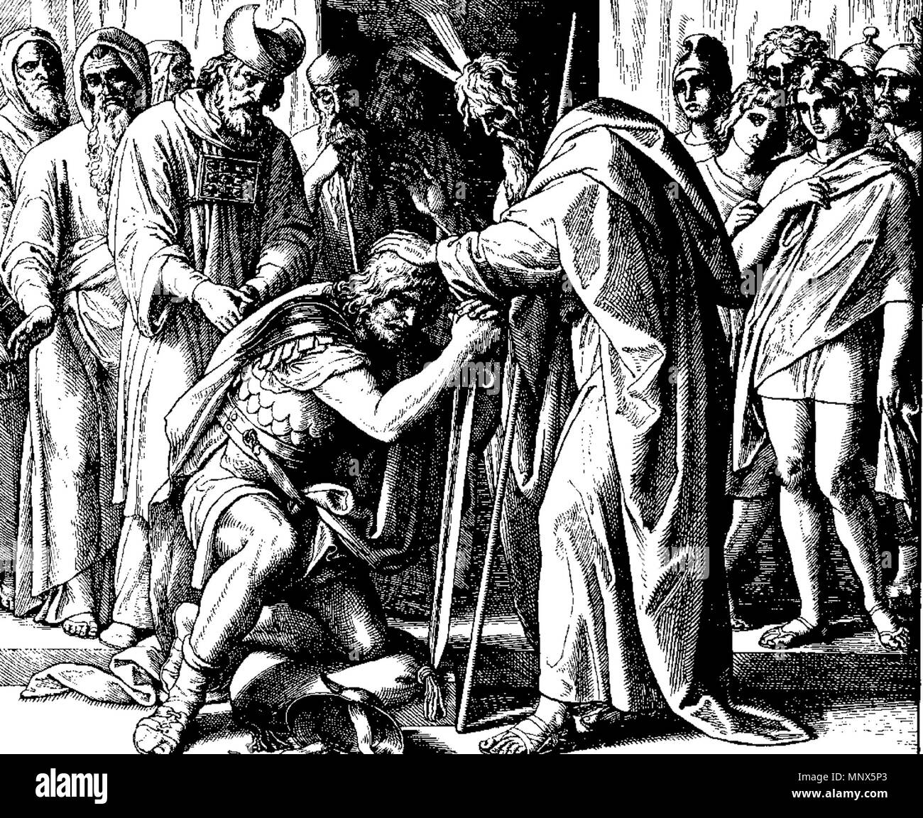 . Anglais : gravure sur bois pour 'Die Bibel Dienstleistungen Workshops dans', 1860. Deutsch : Holzschnitt aus Die Bibel Dienstleistungen Workshops dans', 1860. English : Gravure en bois "Die Bibel Dienstleistungen workshops", en 1860. Português : Moisés abençoa un Josué. Nm. 27:18-23. Entre 1851 et 1860. Julius Schnorr von Carolsfeld (1794-1872) peintre et graveur allemand Description Date de naissance/Décès Jeu 26 Mars 1794 24 mai 1872 Lieu de naissance/décès Leipzig Dresden lieu de travail Vienne, Rome, Munich, Dresde contrôle d'autorité : Q703458 : VIAF 27301812 ISNI : 0000 0001 1023 2110 ULAN : 500002319 RCAC : n85182194 : WGA Antonio Joli, Ju Banque D'Images