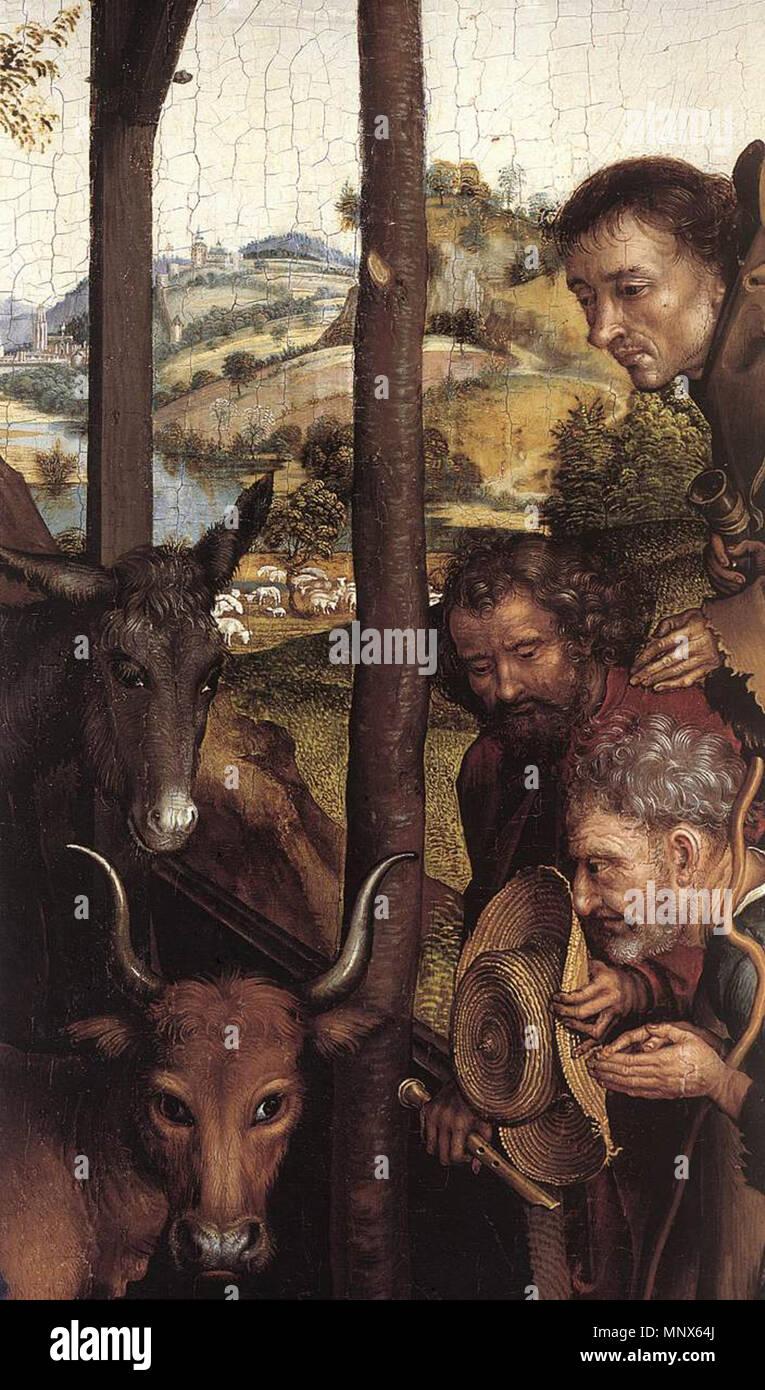 Nativité (détail) vers 1480. 1105 Martin Schongauer - Nativité (détail) - WGA21042 Banque D'Images