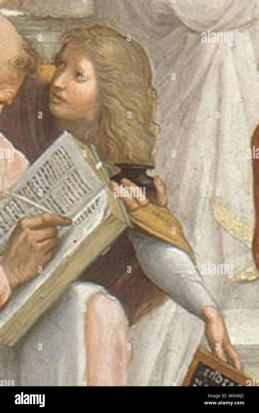 . L'École d'Athènes Fresco, largeur à la base 770 cm Stanza della Segnatura, Palazzi Pontifici, Cité du Vatican . 1509. Voir le fichier ou la catégorie 1107 Scuola di atene 22 Banque D'Images