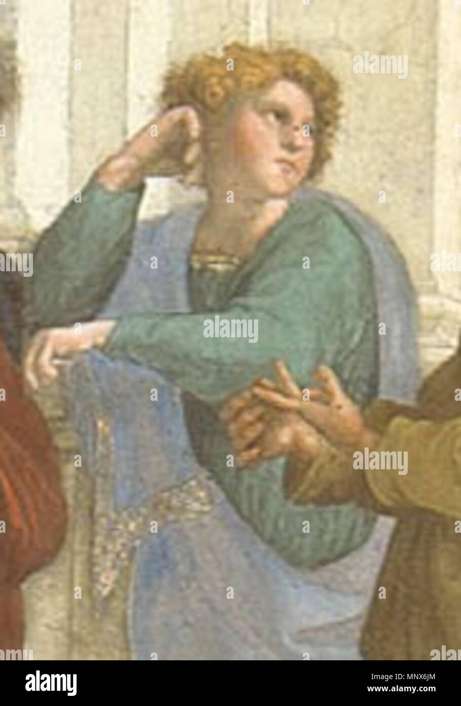 . L'École d'Athènes Fresco, largeur à la base 770 cm Stanza della Segnatura, Palazzi Pontifici, Cité du Vatican . 1509. Voir le fichier ou la catégorie 1107 Scuola di atene 19 Banque D'Images