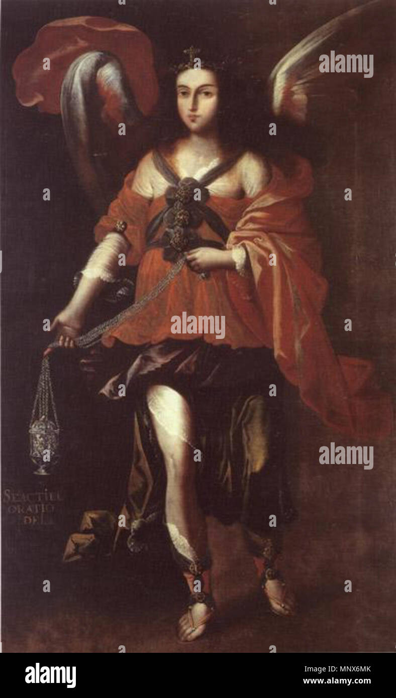 . Anglais : Seactiel - Priez de Dieu : Angel de la divine sérénité. Sopo archange. vers 1650 la peinture. 1107 Seactielsopo inconnu Banque D'Images