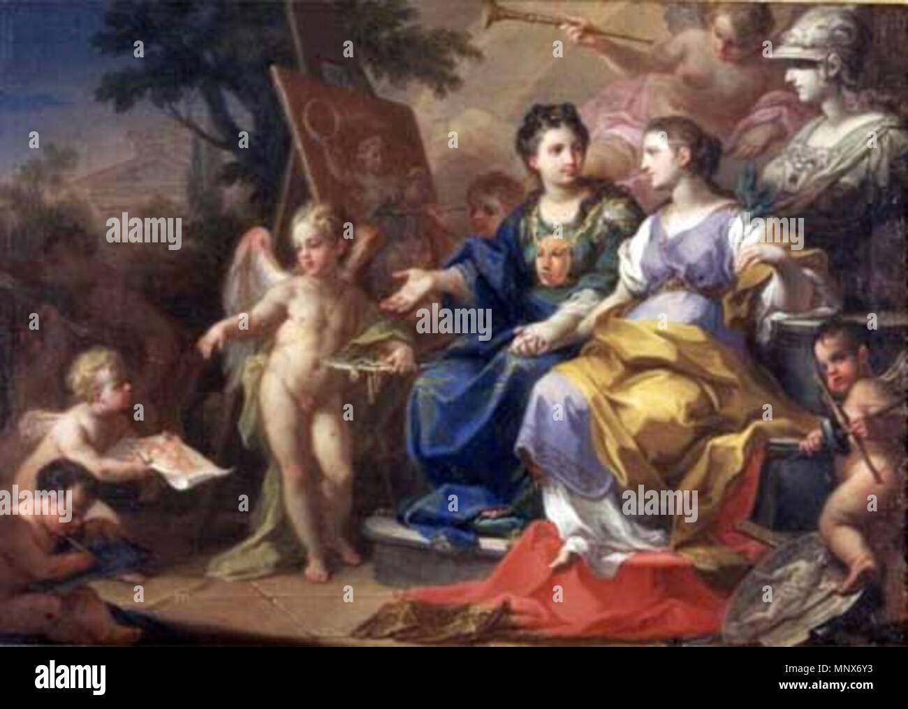 Anglais : allégorie de la peinture et sculpture entre 1693 et 1764. 1108 Sebastiano Conca - Allegoria Della Pittura e della Scultura - GalleriaSpada-D8 Banque D'Images