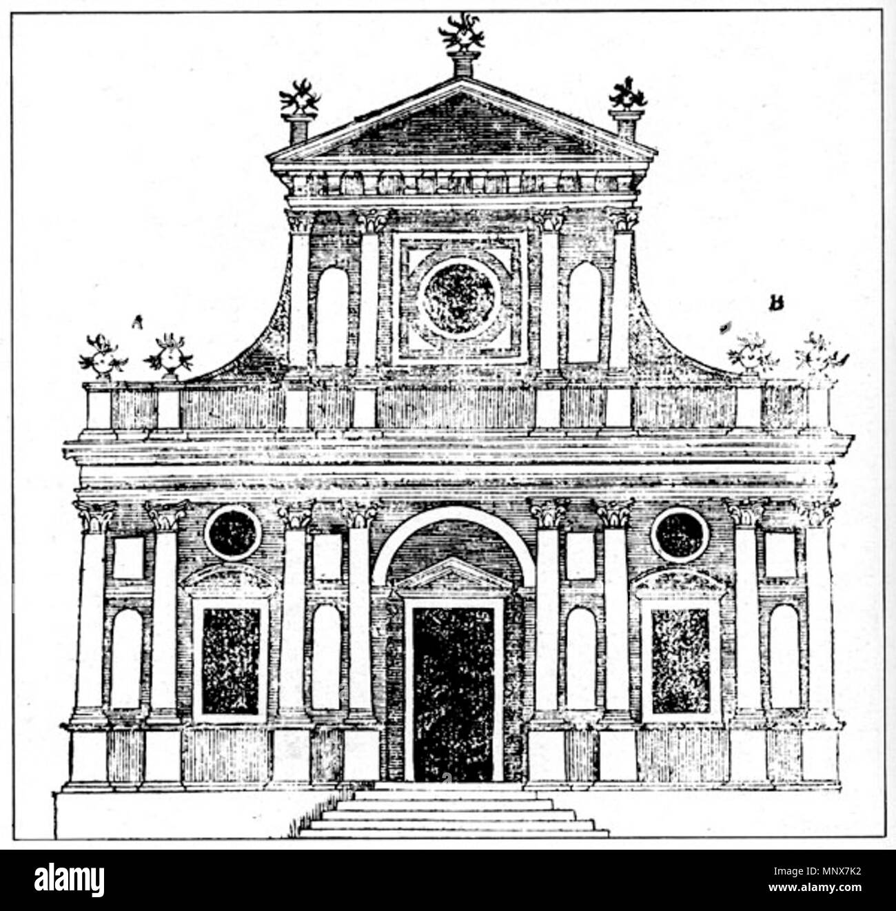 . 1112 SerlioChurchFacade Banque D'Images