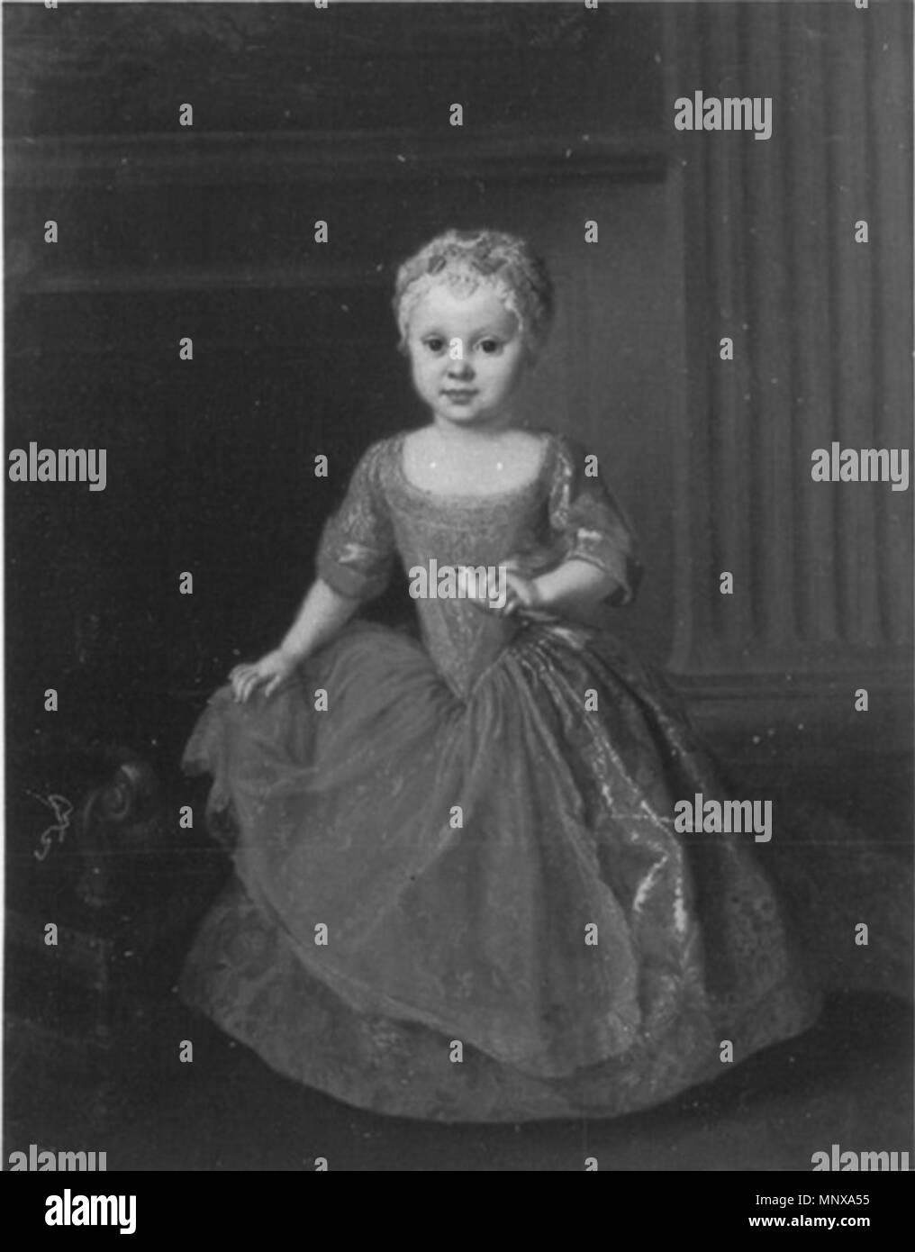 . Anglais : Portrait of Maria Anna Sophia de Saxe (1728-1797) circa 1735 .. 1121 Silvestre - Maria Anna Sophia de Saxe comme enfants Banque D'Images