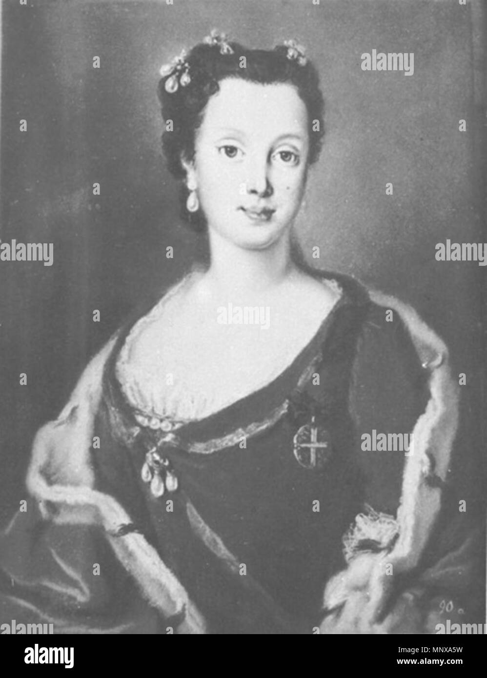 . Anglais : Portrait of Maria Anna Sophia de Saxe (1728-1797) . 18e siècle. 1121 Silvestre, Maximilienne de - Maria Anna de Pologne Banque D'Images