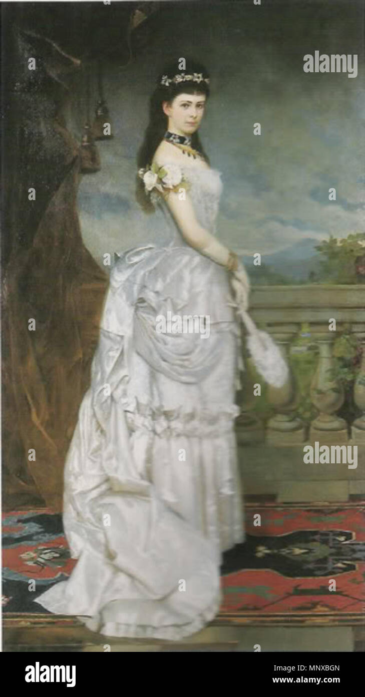 . L'impératrice Elisabeth d'Autriche en robe blanche . 1884. 1126 Sisi Banque D'Images