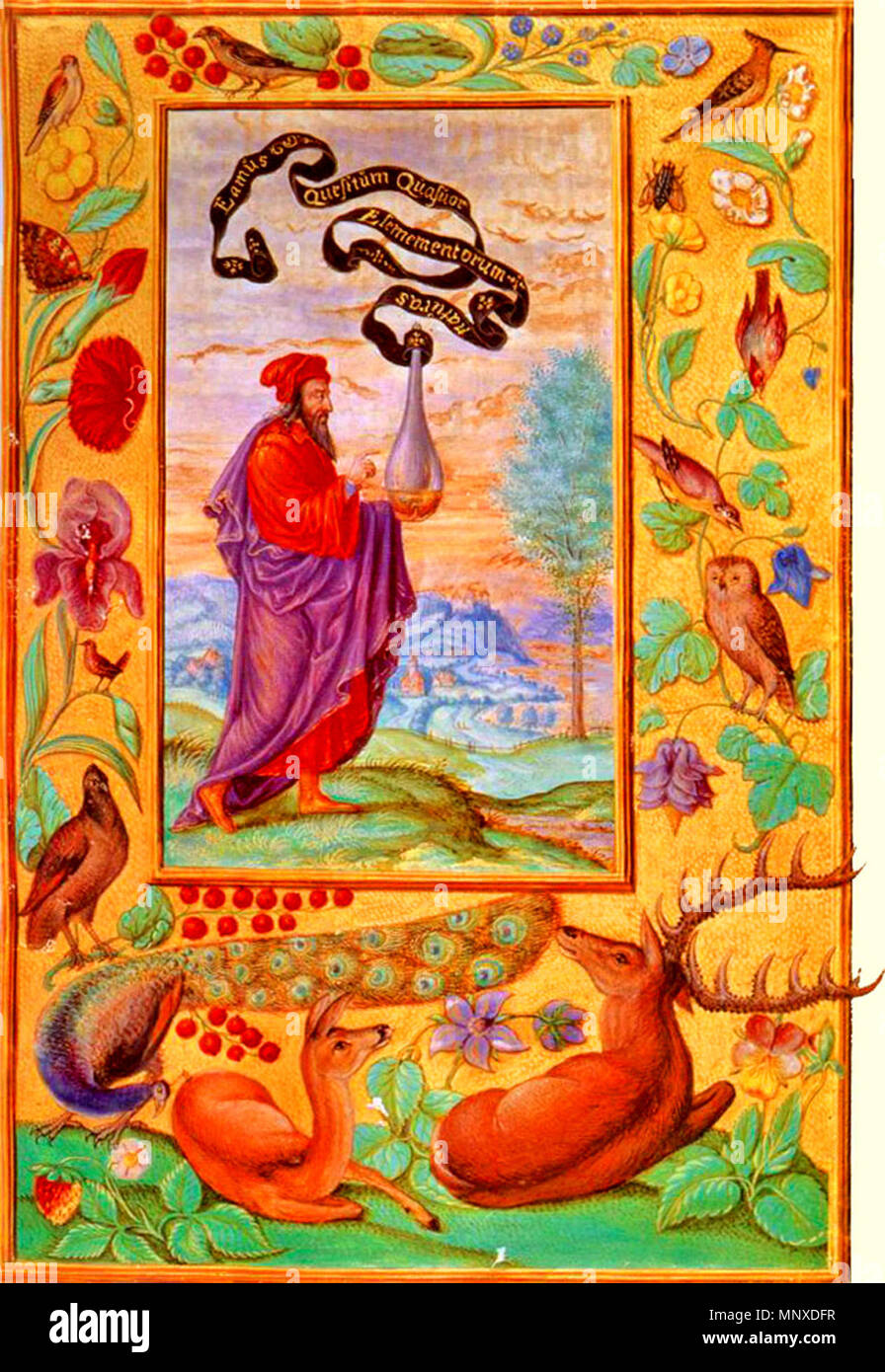 . Ce fichier n'a pas de description, et peut être n'ont pas d'autres informations. Veuillez fournir une description explicite de ce fichier. . Entre 1532 et 1535. Splendor Solis 1135 Splendor Solis 02 philosophe à flask Banque D'Images