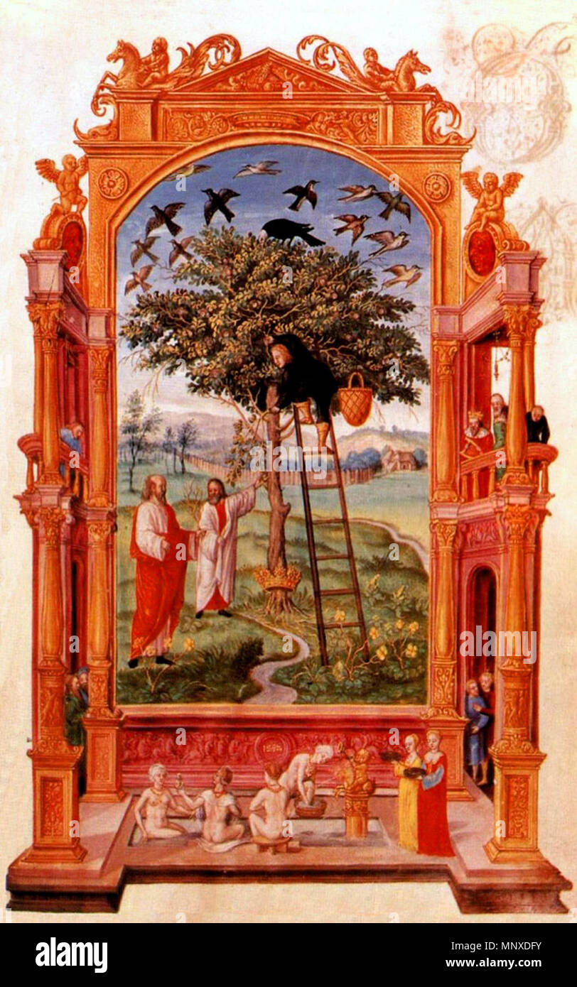 . Ce fichier n'a pas de description, et peut être n'ont pas d'autres informations. Veuillez fournir une description explicite de ce fichier. . Entre 1532 et 1535. Splendor Solis 1135 Splendor Solis 06 arbre à côté des philosophes Banque D'Images