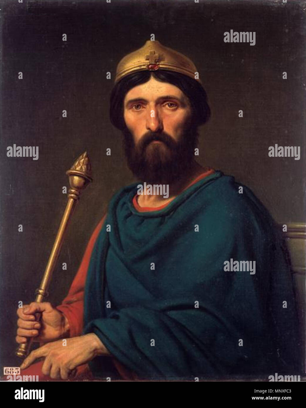 Anglais : Louis IV dit d'outremer, roi de France (V.940-986) Louis IV de France . Portraits des rois de France est une série de portraits en service entre 1837 et 1838 par Louis Philippe I et peint par divers artistes pour le Musée historique de Versailles. . 1837. 1144 Steuben - Louis IV de France Banque D'Images