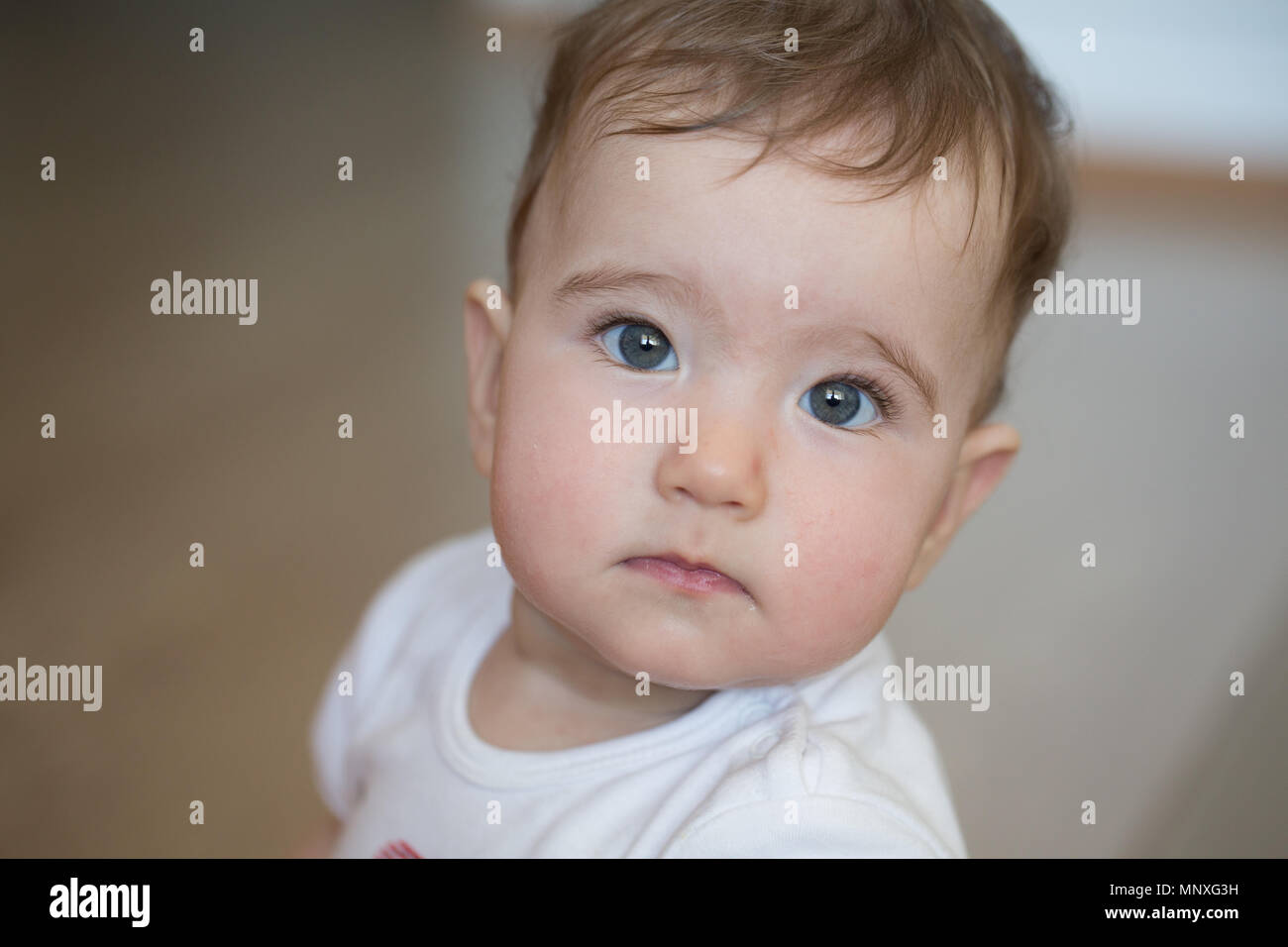 Visage d'un bébé petite photo gros plan Banque D'Images