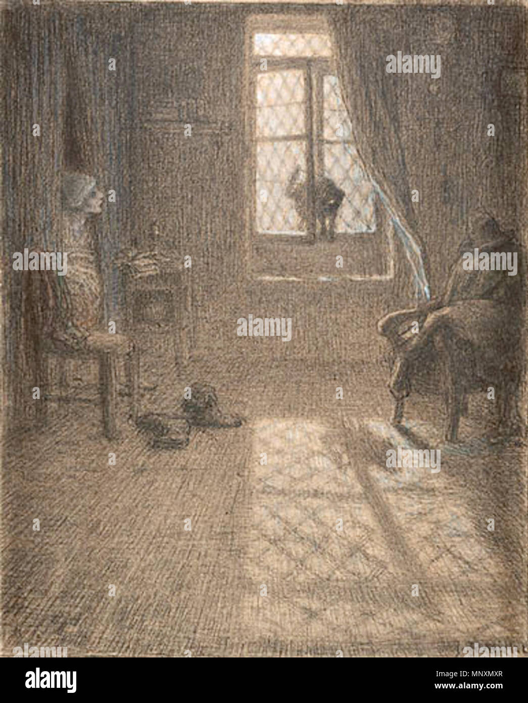 . Anglais : Ce dessin à la craie noire et blanche avec quelques touches de pastel couleur illustre 'Le chat qui est devenue une femme, une fable de la dix-septième siècle écrivain français Jean de La Fontaine. Entre 1857 et 1858 circa circa. Jean-François Millet (1814-1875) Noms alternatifs Jean-François Millet (II) Description French plowman, peintre, graveur et rapporteur pour avis Date de naissance/décès 4 Octobre 1814 20 janvier 1875 Lieu de naissance/décès Gruchy près de Cherbourg (Manche) Barbizon Barbizon, lieu de travail Paris contrôle d'autorité : Q148458 : VIAF 59179782 ISNI : 0000 0001 21349 Banque D'Images