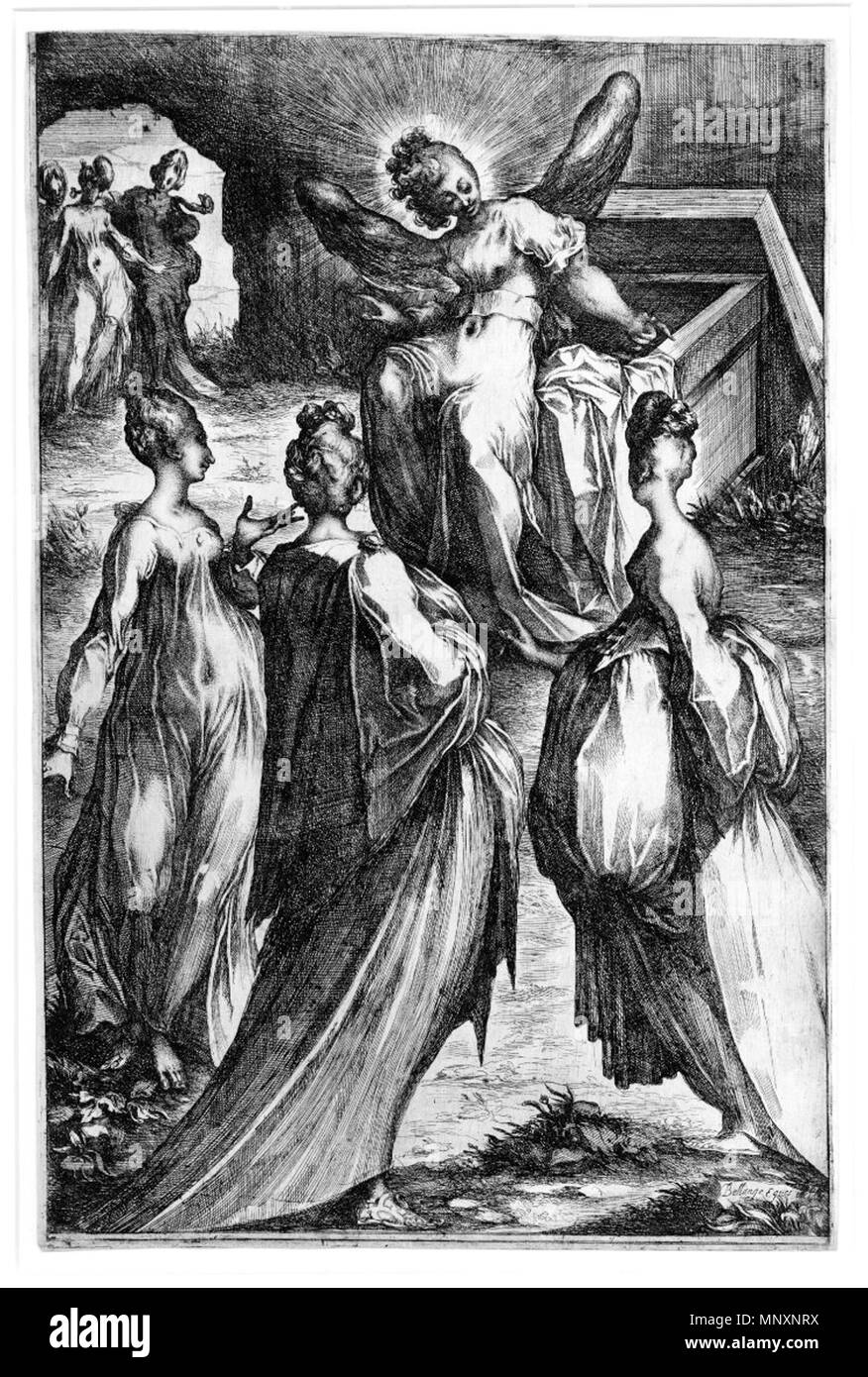 . Anglais : Les Saintes Femmes au sépulcre, avec l'Ange assis sur la tombe ouverte ; les trois femmes sont également représentés dans l'arrière-plan. Avec gravure 1613/6 Hauteur : 447 millimètres crépi) Largeur : 297 mm . 1610s. Jacques Bellange (1575-1616) Noms alternatifs Jacques de Bellange, Jacques Charles de Bellange, Jacques. Bellange, Jacques Belange ; Charles Bellange ; Jac. Bellange ; Charles de Bellange aquafortiste Français Description, peintre et dessinateur Date de naissance/décès vers 1575 1616 Lieu de naissance/décès La Mothe, Bassigny Région, France Nancy contrôle d'autorité : Q8746 Banque D'Images