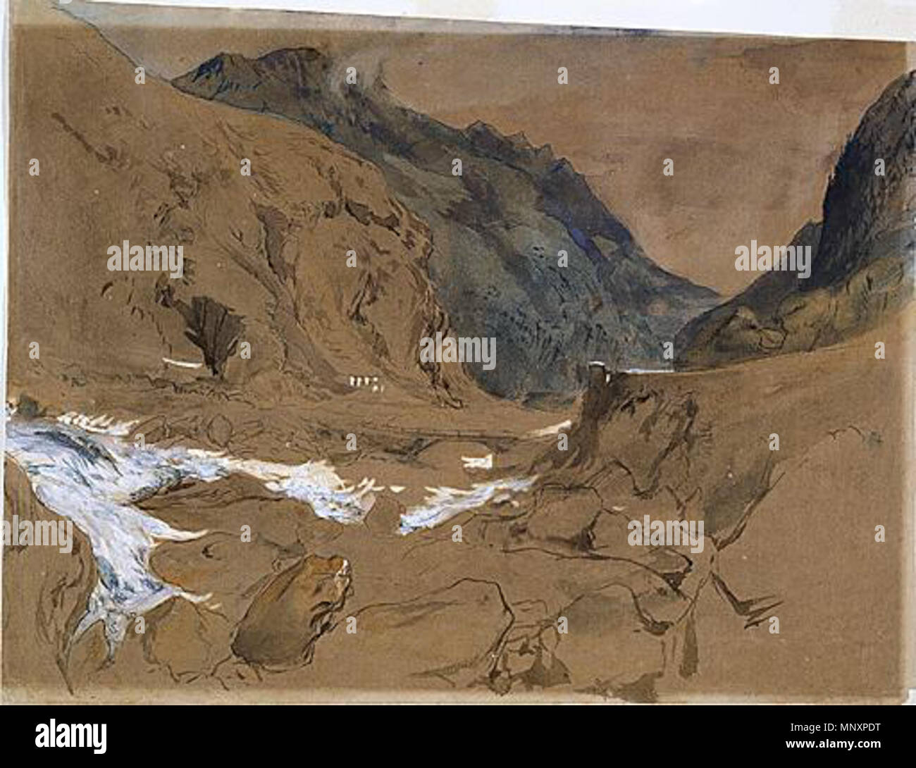 . Le col de Faido sur le St Gotthard. Encre brune et aquarelle, avec carrosserie sur du papier brun, 24,8 x 34,5 cm . 1845. John Ruskin (1819-1900) Noms alternatifs Ruskin Description auteur britannique, poète, artiste et critique d'art Date de naissance/Décès 8 Février 1819 20 janvier 1900 Lieu de naissance/décès London English : Brantwood, Lake District lieu de travail de l'Angleterre, Venise, la Suisse, la France contrôle d'autorité : Q179126 : VIAF 73859585 ISNI : 0000 0001 2139 3446 ULAN : 500006262 RCAC : n79006950 36583544 1179 NLA : WorldCat le col de Faido Banque D'Images