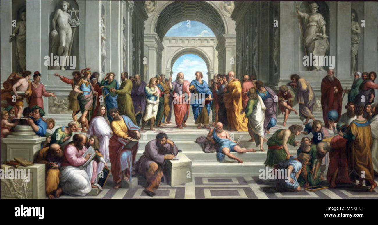 . Anglais : Scuola di Atene . 1 avril 2014, 18:56:33. Adonia 1180 l'École d'Athènes (rognée) Banque D'Images