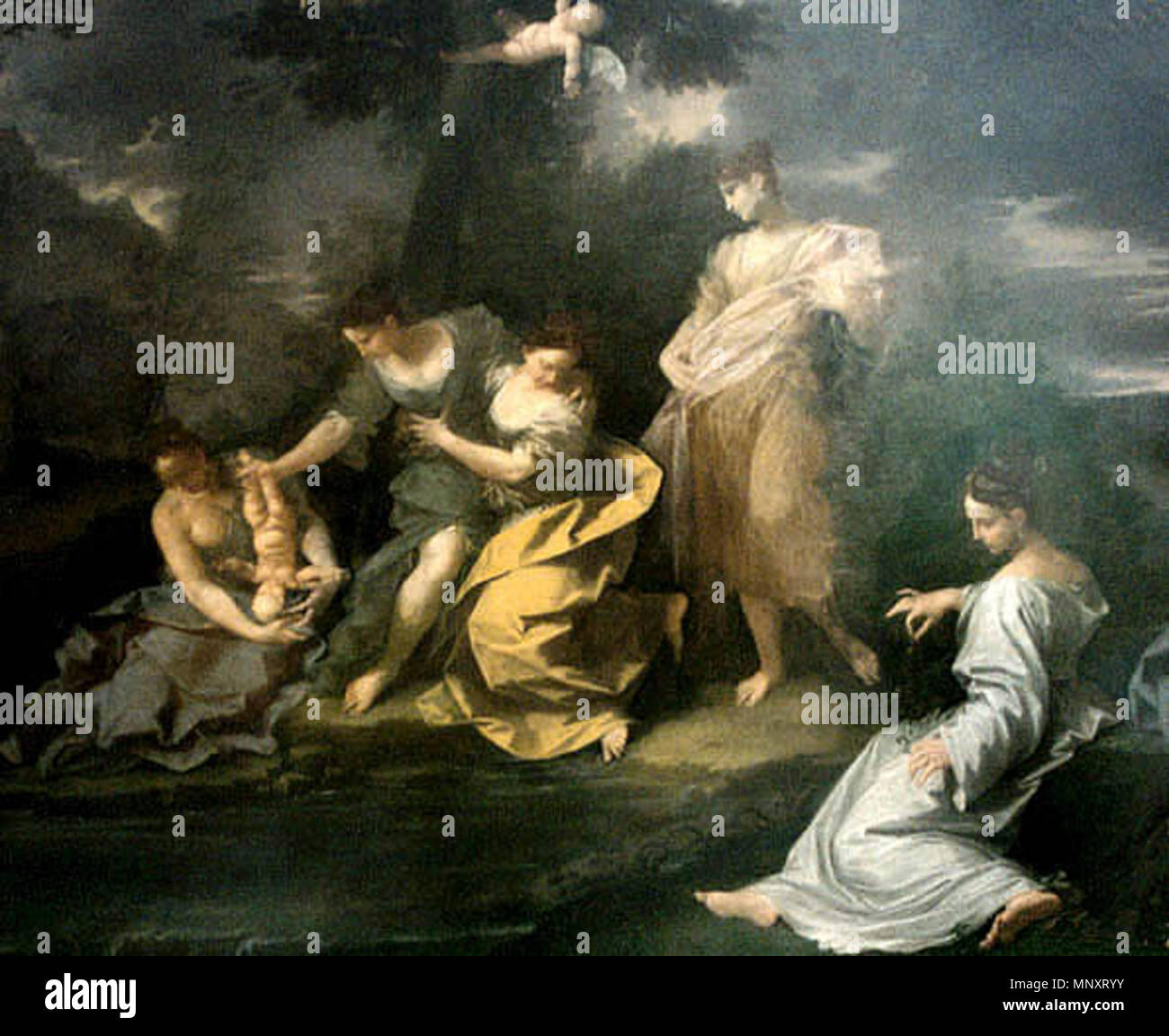 Anglais : Thétis plongeant Achille dans le Styx 1710. 1186 Thétis plongeant Achille dans le Styx par Donato Creti Banque D'Images