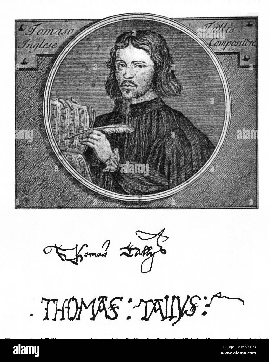 Que Veut Dire Tall En Anglais Anglais : Thomas Tallis (1505 - 1585) compositeur anglais . 1 décembre  1913. Gravure par Niccolò Haym après un portrait par Gerard van der Gucht  1190 Thomas Tallis 001 Photo Stock - Alamy