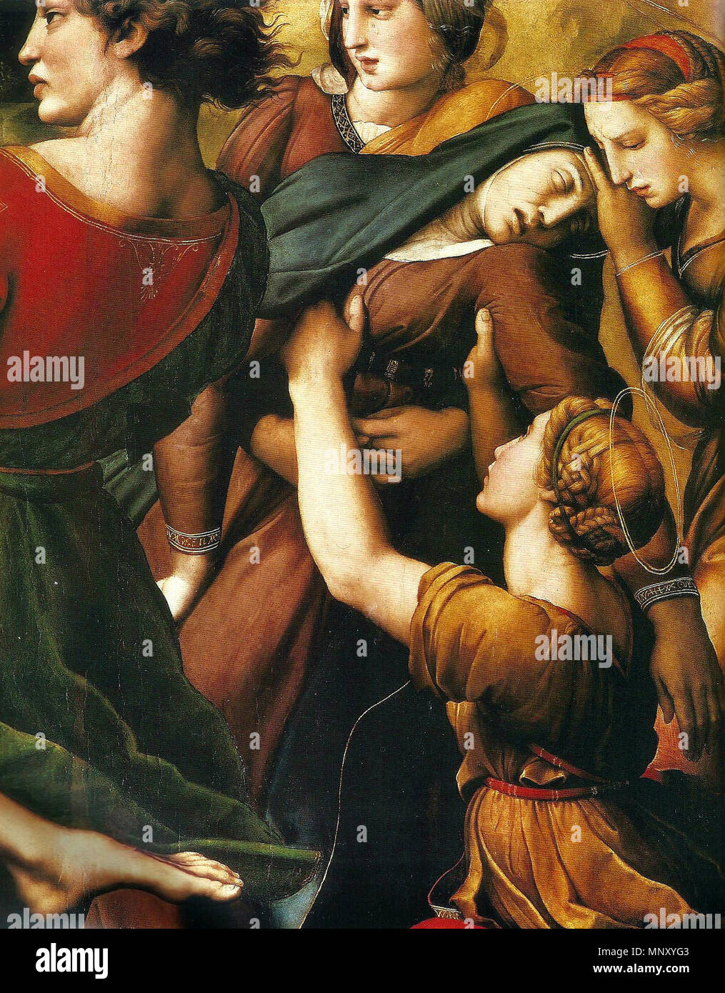 . Español : Detalle del cuadro traslado de Cristo o Deposición Borghese de Rafael Sanzio . 1507. Raphael (1483-1520) Noms alternatifs, Raffaello Santi Raffaello de Urbino, Rafael Sanzio de Urbino, Raffael Description peintre et architecte Date de naissance/Décès 6 Avril 1483 6 avril 1520 Lieu de naissance/décès Urbino Rome lieu de travail Florence, Rome, Pérouse contrôle d'autorité : Q5597 : VIAF 64055977 ISNI : 0000 0001 2136 483X ULAN : 500023578 RCAC : n79041756 35442294 1203 NLA : WorldCat Traslado de Cristo (détail) Banque D'Images