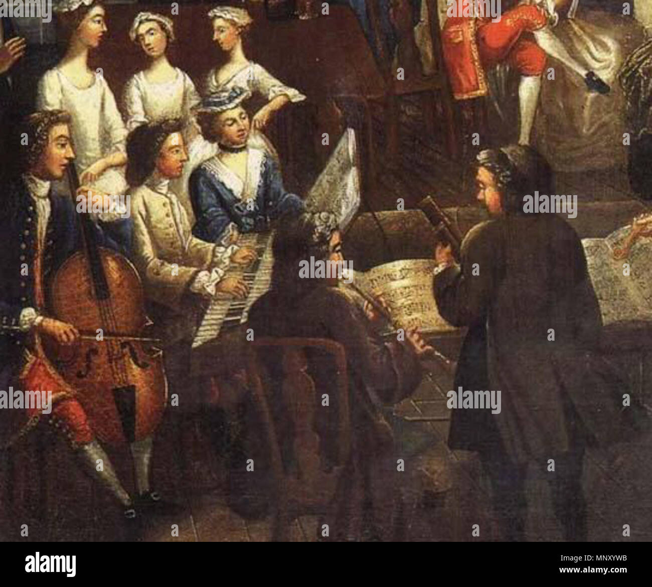 . Musiciens de chambre sonate en trio . 18e siècle. 1205 TrioSonata anonyme Banque D'Images