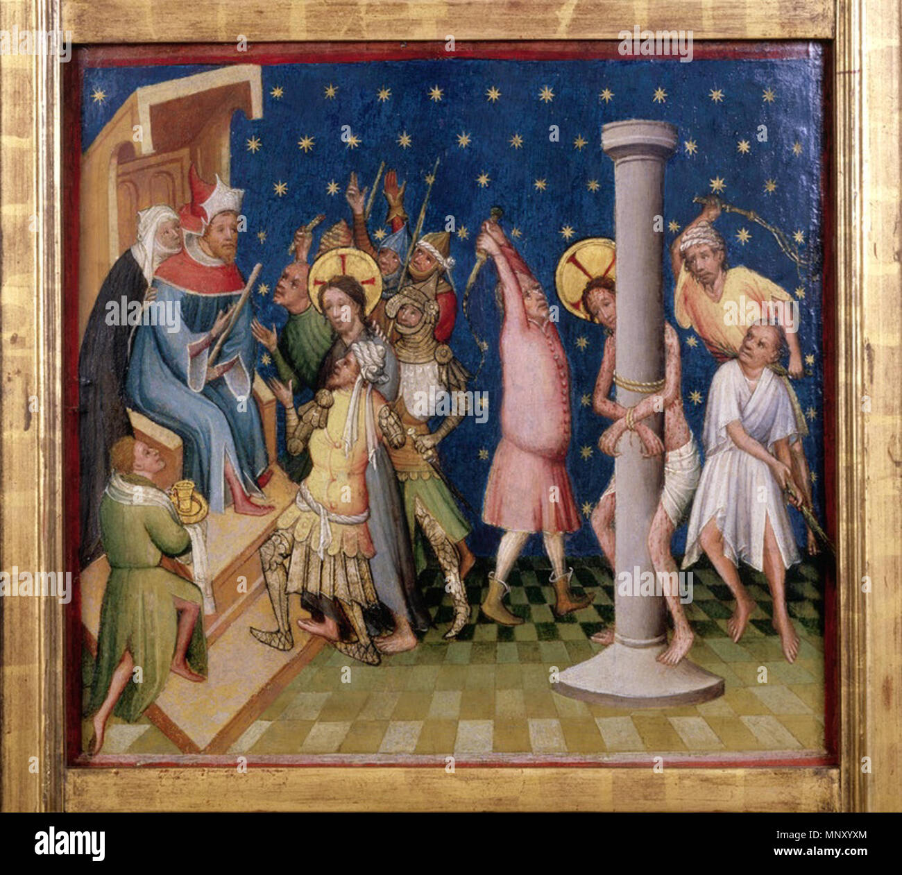 . English : Triptyque de la Petite Passion - Le Christ devant Pilate et flagellation . 13 février 2016. Maître de la Petite Passion (actif vers 1400-1420) 1205 Triptyque de la Petite Passion - Le Christ devant Pilate et flagellation Banque D'Images