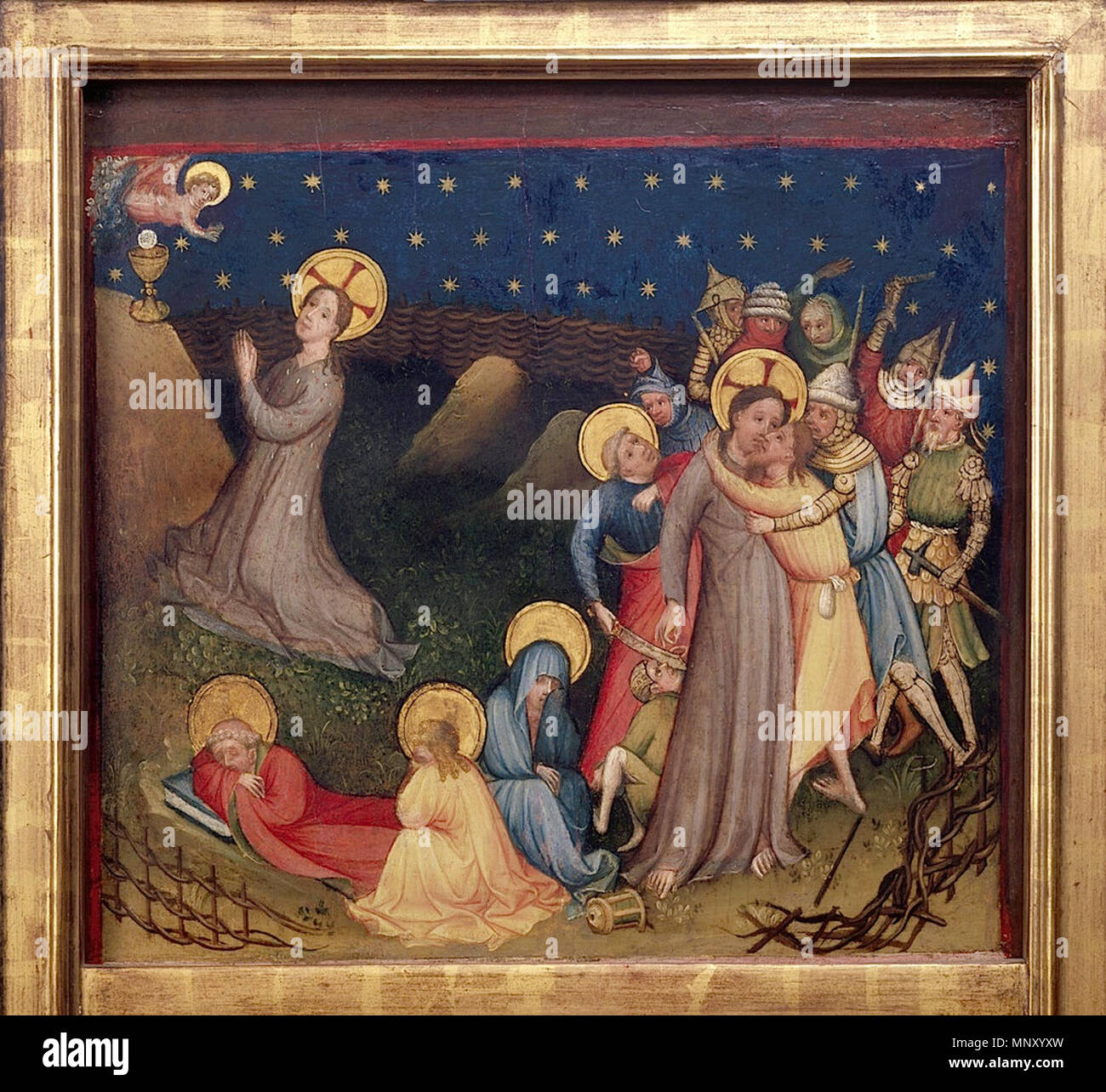 . English : Triptyque de la Petite Passion - Mont des Oliviers et arrestation . 13 février 2016. Maître de la Petite Passion (actif vers 1400-1420) 1205 Triptyque de la Petite Passion - Mont des Oliviers et arrestation Banque D'Images