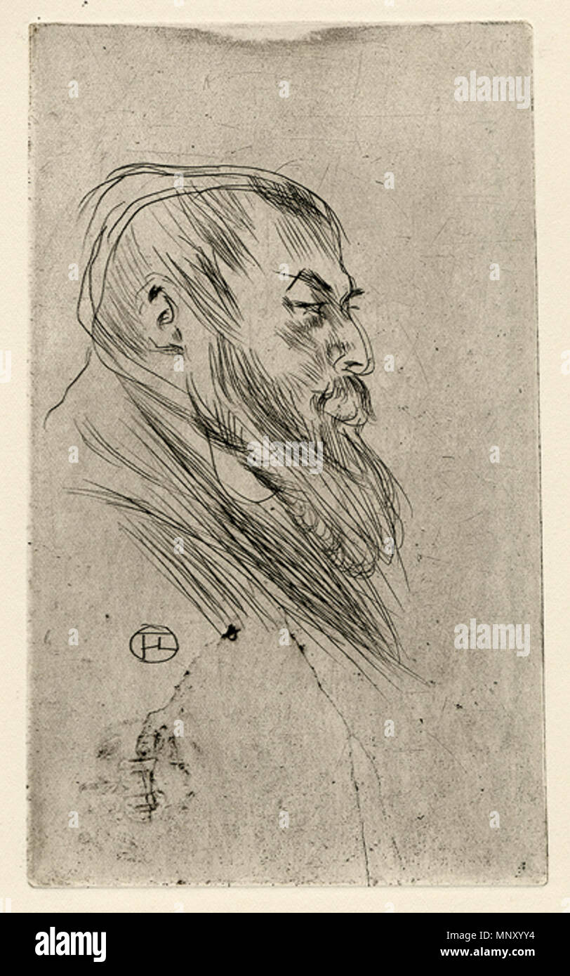 . Portrait de l'écrivain et dramaturge français Tristan Bernard (1866-1947) par Henri de Toulouse-Lautrec (1864-1901). Gravure, encre sur papier. 19e siècle. Henri de Toulouse-Lautrec (1864-1901) Noms alternatifs Henri Marie Raymond de Toulouse-Lautrec-Monfa Description affichiste français, lithographe, peintre, artiste et graphiste Date de naissance/Décès Jeu 24 Novembre 1864 9 septembre 1901 Lieu de naissance/décès Albi Château Malromé château Malromé [] (Gironde) période de travail 1880--1901 lieu de travail Paris, Bordeaux (en hiver 1900). Contrôle d'autorité : Q82445 : VIAF 32003649 ISNI : 0000 Banque D'Images