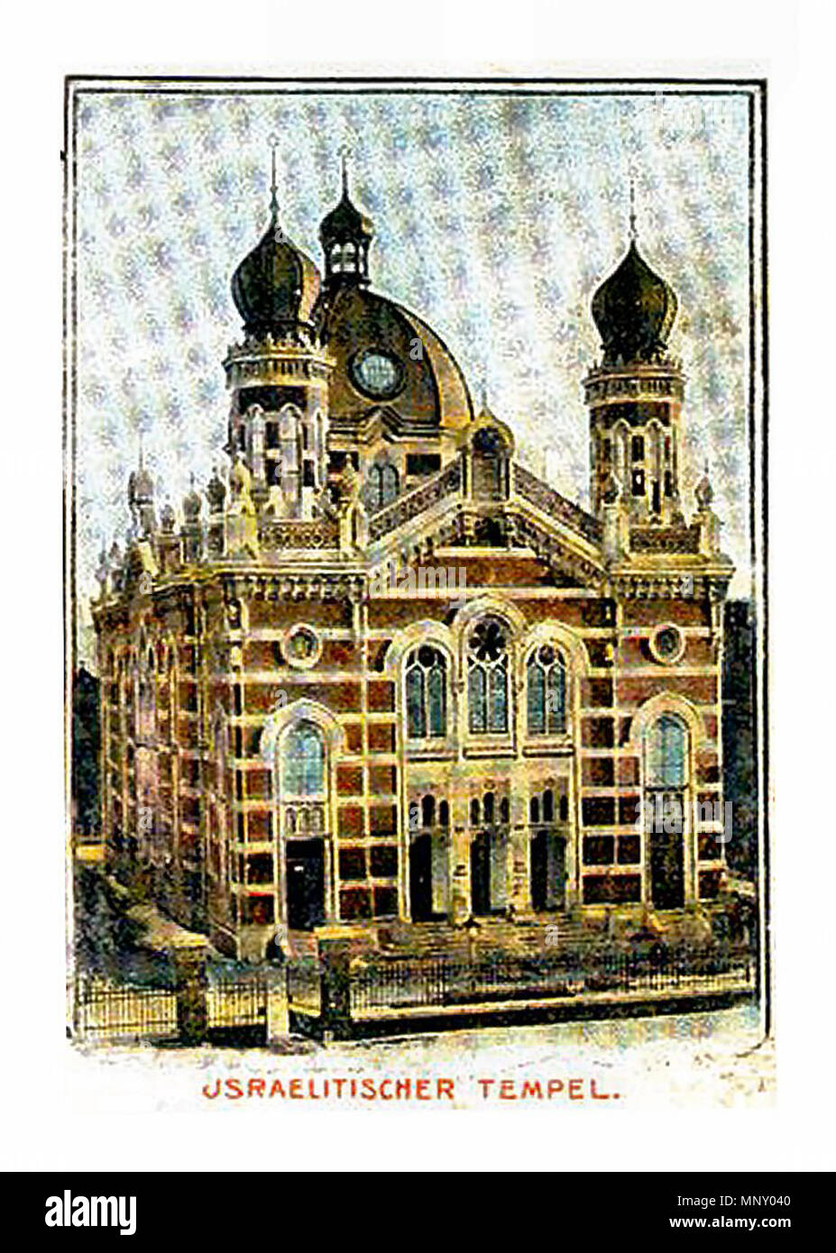 . Anglais : l'Opava Synagogue - Une carte postale vintage autour de 1900, les archives de l'auteur Čeština : Dobová opavské synagogy počátku pohlednice z 20. ADAC, archiv autora . 9 juin 2009 (date de dépôt). 1206 Talmidavi Troppauer tempel peinture Banque D'Images