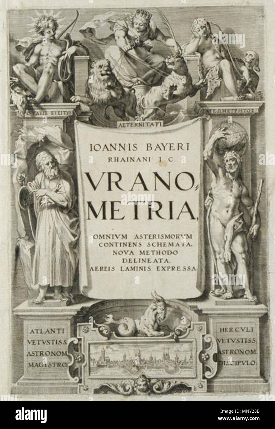 . Uranometria . 1603. Johann Bayer (1572 - 7 mars 1625) 1216 Uranometria Banque D'Images