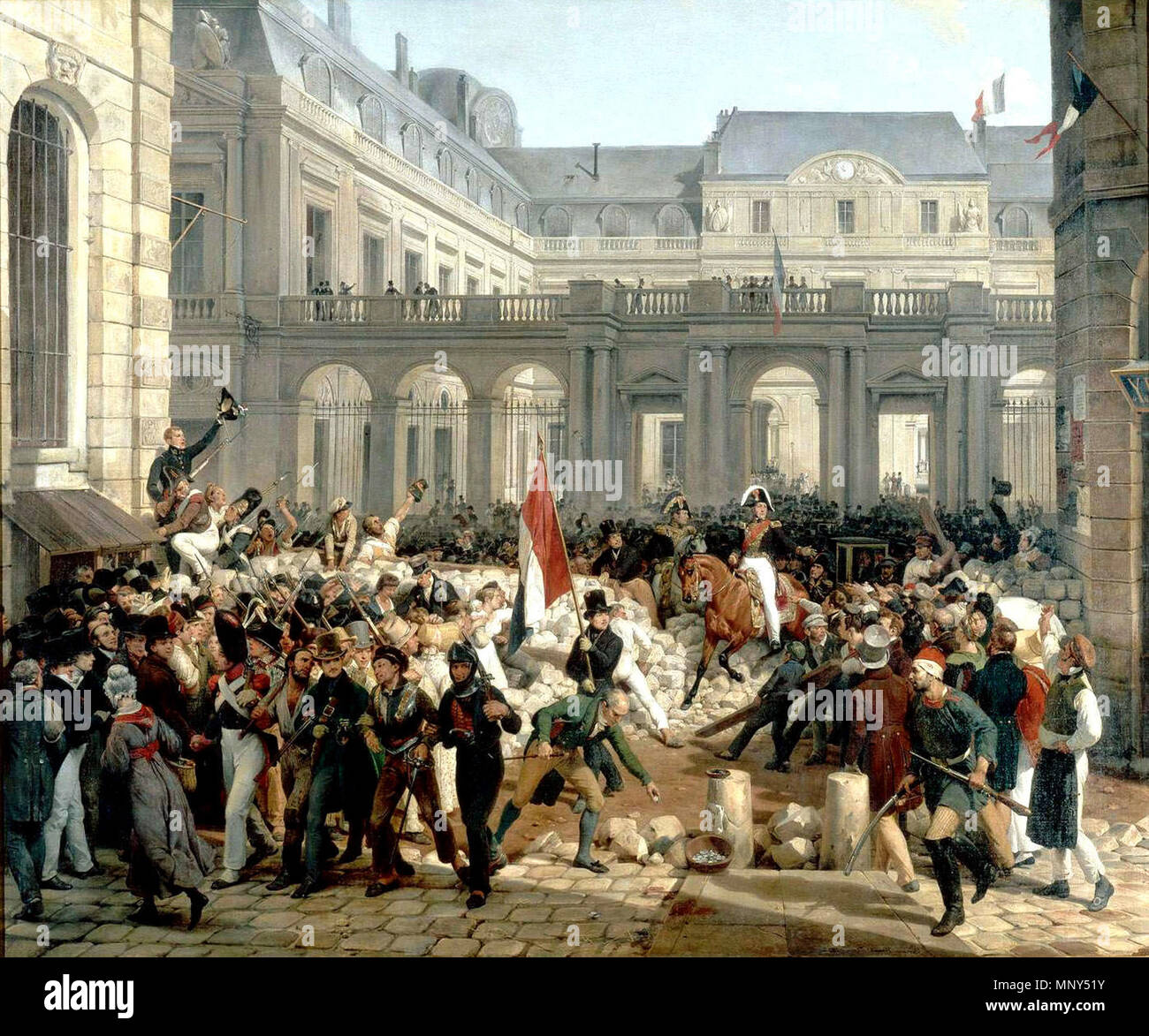 Le duc d'Orléans quitte le Palais-Royal, pour se rendre à l'Hôtel de ville. 31 juillet 1830 1832. 1230 - 31 juillet 1830 Vernet - Louis-Philippe quitte le Palais-Royal Banque D'Images