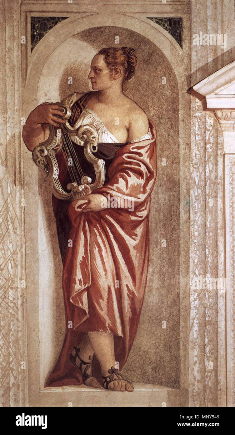 Anglais : Muse avec Lyre entre 1560 et 1561. Paolo Véronèse, 1230 - Muse avec Lyre - 1560-61 Banque D'Images