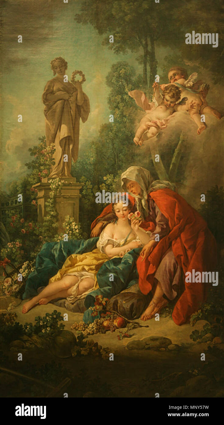 Vertumnus et Pomona . 314,3 × 184,2 cm . 1757. François Boucher (1703-1770) Буше Франсуа autres noms ; Ф. Буше Буше ; Ф. Peintre et graveur français Description Date de naissance/décès 29 Septembre 1703 30 mai 1770 Lieu de naissance/décès Paris Paris période de travail de 1720 jusqu'à 1770 lieu de travail Paris (1720-1770), le nord de l'Allemagne (1766) contrôle d'autorité : Q180932 : VIAF 66517093 ISNI : 0000 0001 2137 3066 ULAN : 500032143 RCAC : n50042112 35020625 1231 NLA : WorldCat Vertumnus et Pomona par François Boucher (1757) Banque D'Images