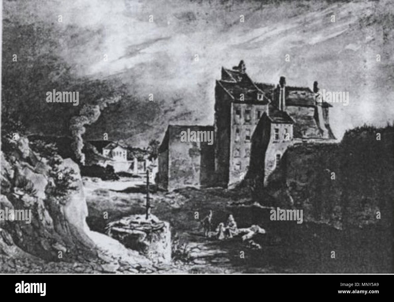 . Anglais : les ruines de l'abbaye en 1834 . 13 octobre 2013, 02:04:20. Inconnu 1231 Vestiges-abbaye-Montmartre Banque D'Images