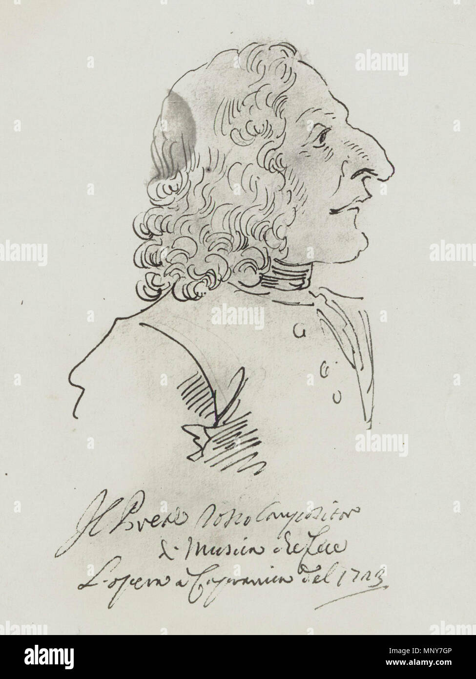 . 'Il Prete Rosso Compositore di Musica che fece L'opéra un Capranica del 1723.' Suomi : Ghezzin karikatyyri Pier Leone Antonio Vivaldista vuodelta 1723. Kuvan alapuolella sur 'teksti Punainen pappi, musiikin säveltäjä oopperan Capranicaan, joka teki vuonna 1723." L'Anglais : Caricature de Antonio Vivaldi par Pier Leone Ghezzi en 1723. Texte traduit à 'Le Prêtre Roux, compositeur de musique qui a fait l'opéra au Capranica de 1723." . Pier Leone Ghezzi (1674-1755), peintre et caricaturiste Description Date de naissance/Décès 28 Juin 1674 6 mars 1755 Lieu de naissance/décès Rome Rome Travailler locat Banque D'Images