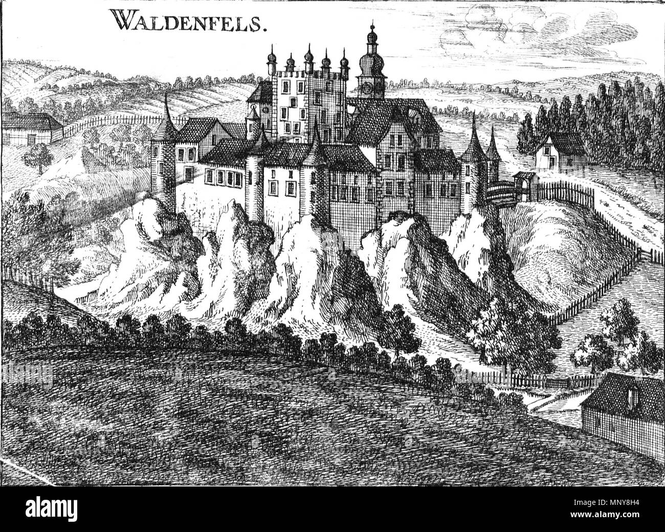 . Deutsch : Haus Waldenfels nach einem Stich Georg von Matthäus Vischer von 1674 Austriae Topographia superioris modernae . 1674. Georg Matthäus Vischer (1628-1696) Noms alternatifs Georg Mathias Vischer cartographe et graveur autrichien Description Date de naissance/décès 22 Avril 1628 13 décembre 1696 Lieu de naissance/décès Wenns (Tirol, Tyrol du Sud) Linz contrôle d'autorité : Q86223 : 2771891 VIAF ISNI : 0000 0000 6659 9395 ULAN : 500091493 35852058 NLA : GND : 1187686461248 Waldenfels-neu Banque D'Images