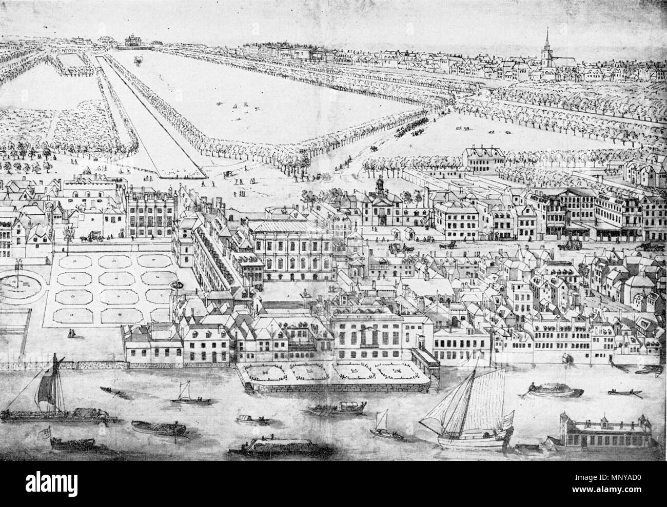 . Anglais : vue sur le palais de Whitehall par Leonard Knijff, ch. 1695-7 . Juillet 1695. Leonard 1257 Knijff Knijff Whitehall Palace Leonard Banque D'Images . Anglais : vue sur le palais de Whitehall par Leonard Knijff, ch. 1695-7 . Juillet 1695. Leonard 1257 Knijff Knijff Whitehall Palace Leonard Banque D'Images
