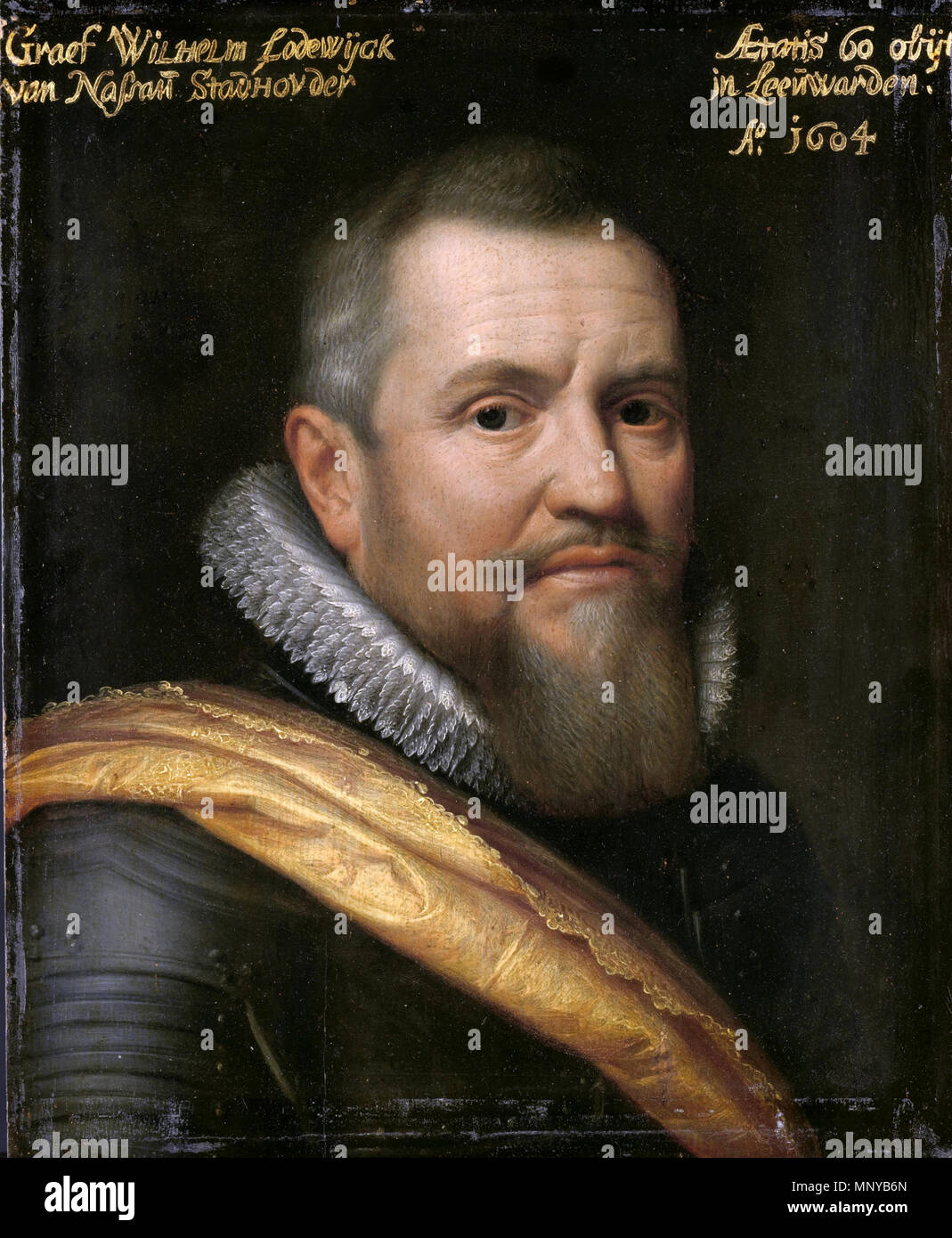 Portrait de Willem Lodewijk, comte de Nassau titre alternatif(s) : Portrait de Willem Lodewijk (1560-1620), comte de Nassau, surnommé en frison 'us heit'.[1] 1609. 1261 Willem Lodewijk van Nassau 1560-1620 Banque D'Images