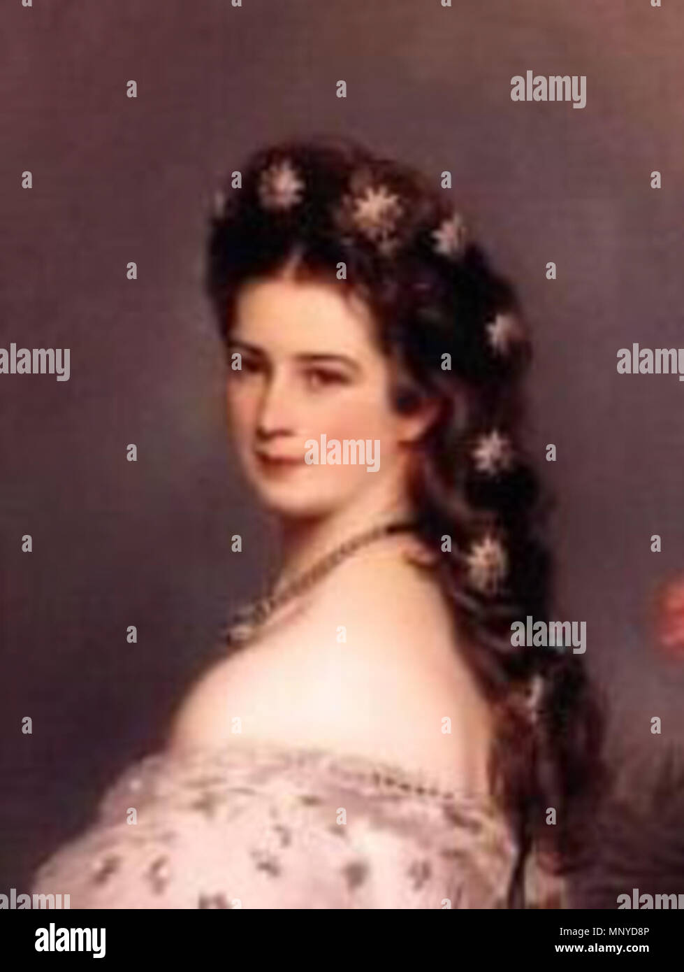 L'impératrice Elisabeth d'Autriche en robe de gala courtois avec Diamond Stars 1865. Winterhalter 1270 Elisabeth thumbnail Banque D'Images