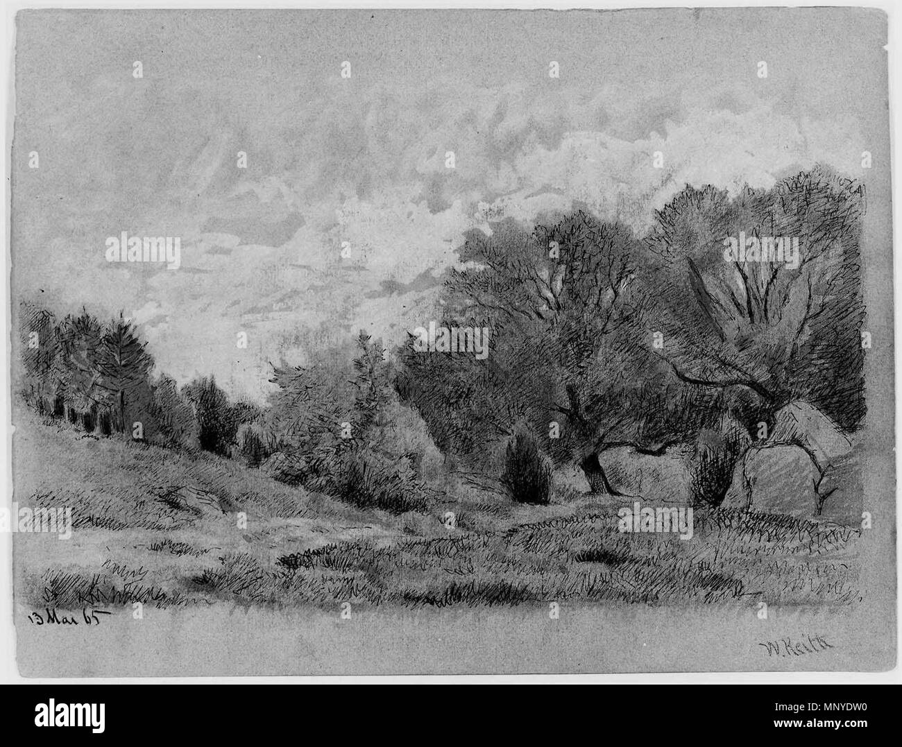 Paysage 1865. Paysage boisé 1273 par William Keith, 1865 Banque D'Images