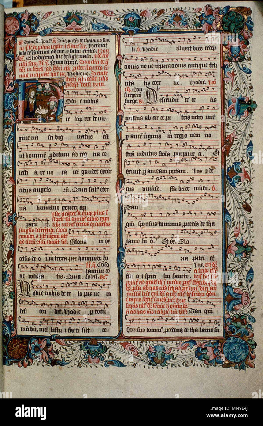 . Anglais : Image de folio 22r de l'Ranworth Antiphoner. 16 décembre 2004 (date d'origine). Ce fichier n'est pas informations sur l'auteur. 1042 RanworthAntiphonerFol22r Banque D'Images