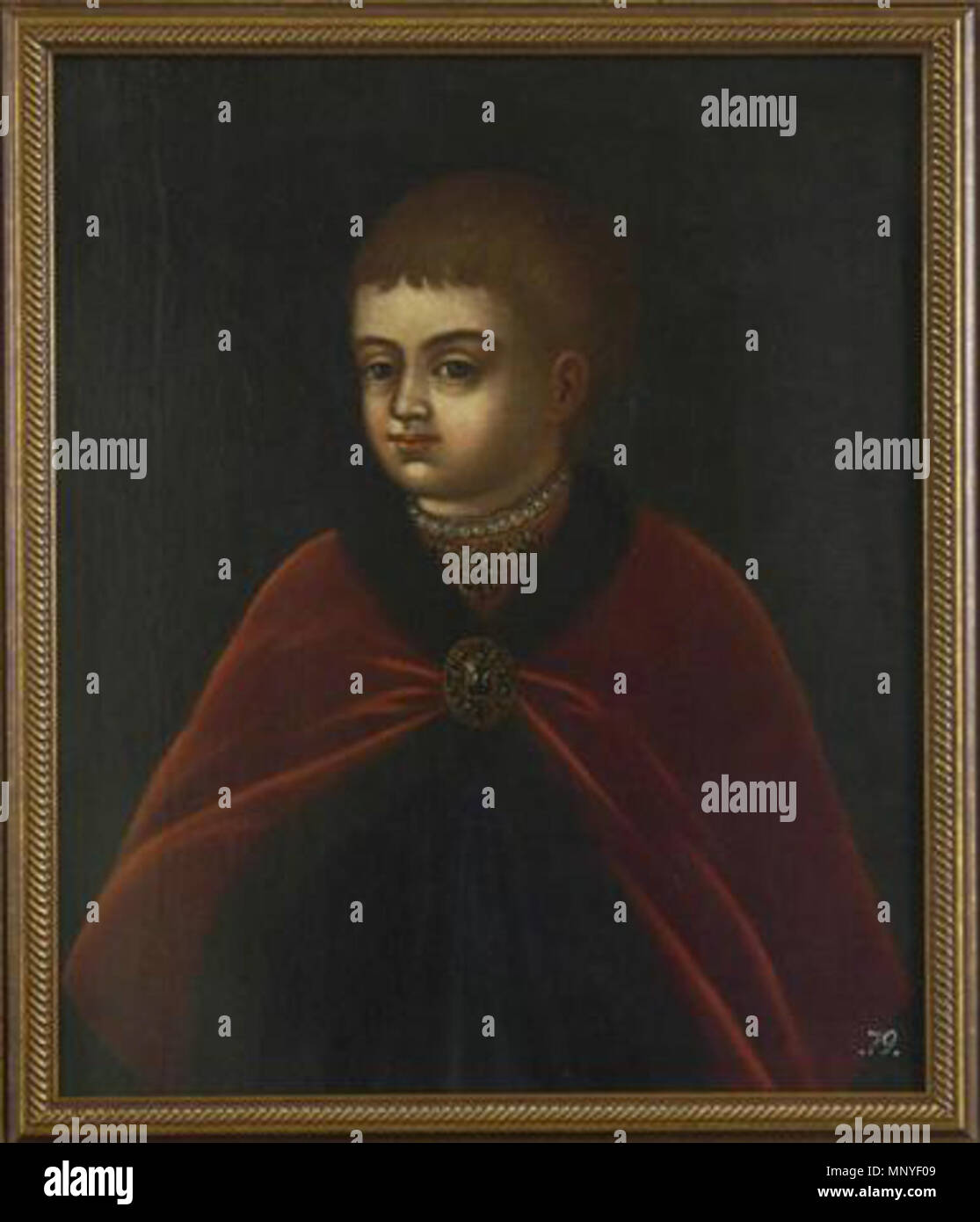 . Portrait of young Pierre Ier de Russie. Parsuna de XVII c. ПОРТРЕТ ЦЕСАРЕВИЧА АЛЕКСЕЕВИЧА ПЕТРА ( ?) Россия, конец XVII-XVIII начало века. Неизвестный художник. Холст, масло. 17e siècle. 1279 inconnu jeune Pierre le Grand parsuna Banque D'Images