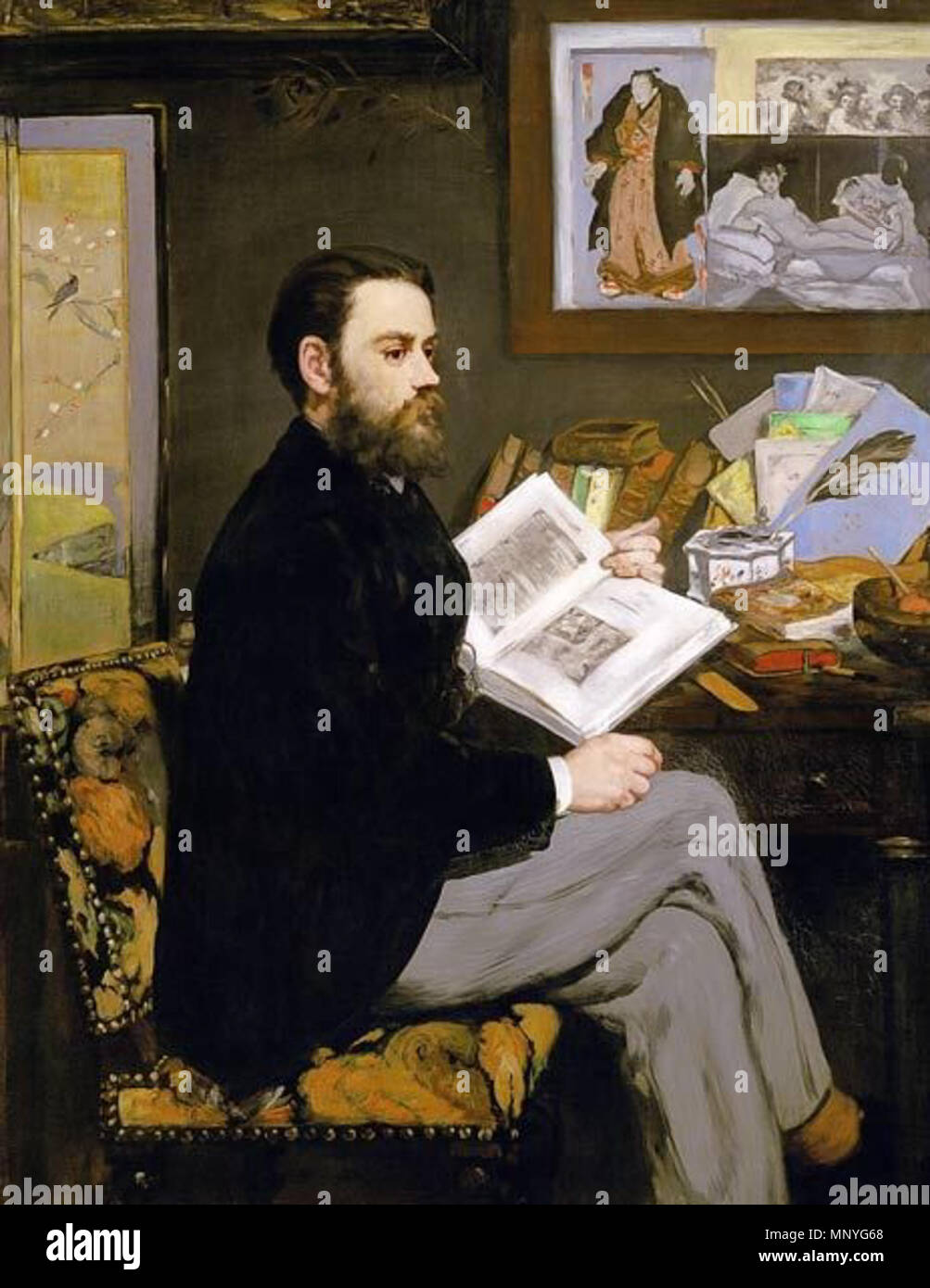 . 1285 Zola par Manet Banque D'Images