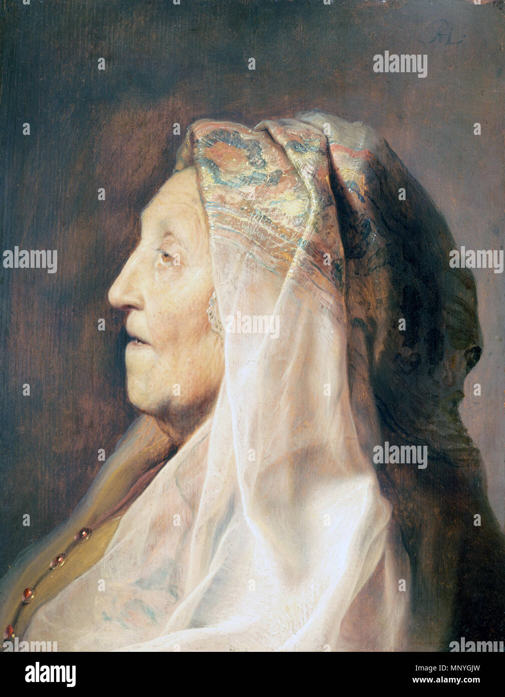 . Anglais : Tête de profil d'une vieille femme . 1630. Jan Lievens (1607-1674) Noms alternatifs Jan Lievensz., Jan Livens, Lyvius Lyvyus Jan, Jan Description peintre, dessinateur et peintre d'ornement Date de naissance/décès 24 Octobre 1607 8 juin 1674 (enterré) Lieu de naissance/décès Leiden Leiden Amsterdam lieu de travail (1615-1617), Amsterdam (1617-1621), Leiden (1629-1631), Londres (1632-1634), Anvers (1635-1644), Leiden (1629), Amsterdam (1644-1669), La Haye (1654-1658, 1670-1671), Leiden (1671-1672), Amsterdam (1672-1674) contrôle d'autorité : Q430783 : VIAF 10120032 ISNI : 0000 Banque D'Images